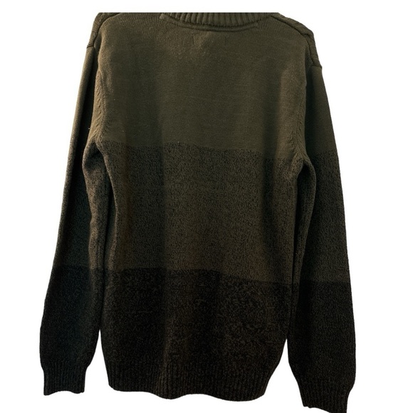 COMMERCE mens sweater, size XL, standup collar 4 buttons. Heavy knit Ombré green - Picture 2 of 6